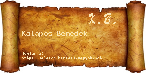 Kalapos Benedek névjegykártya