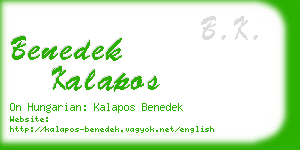 benedek kalapos business card